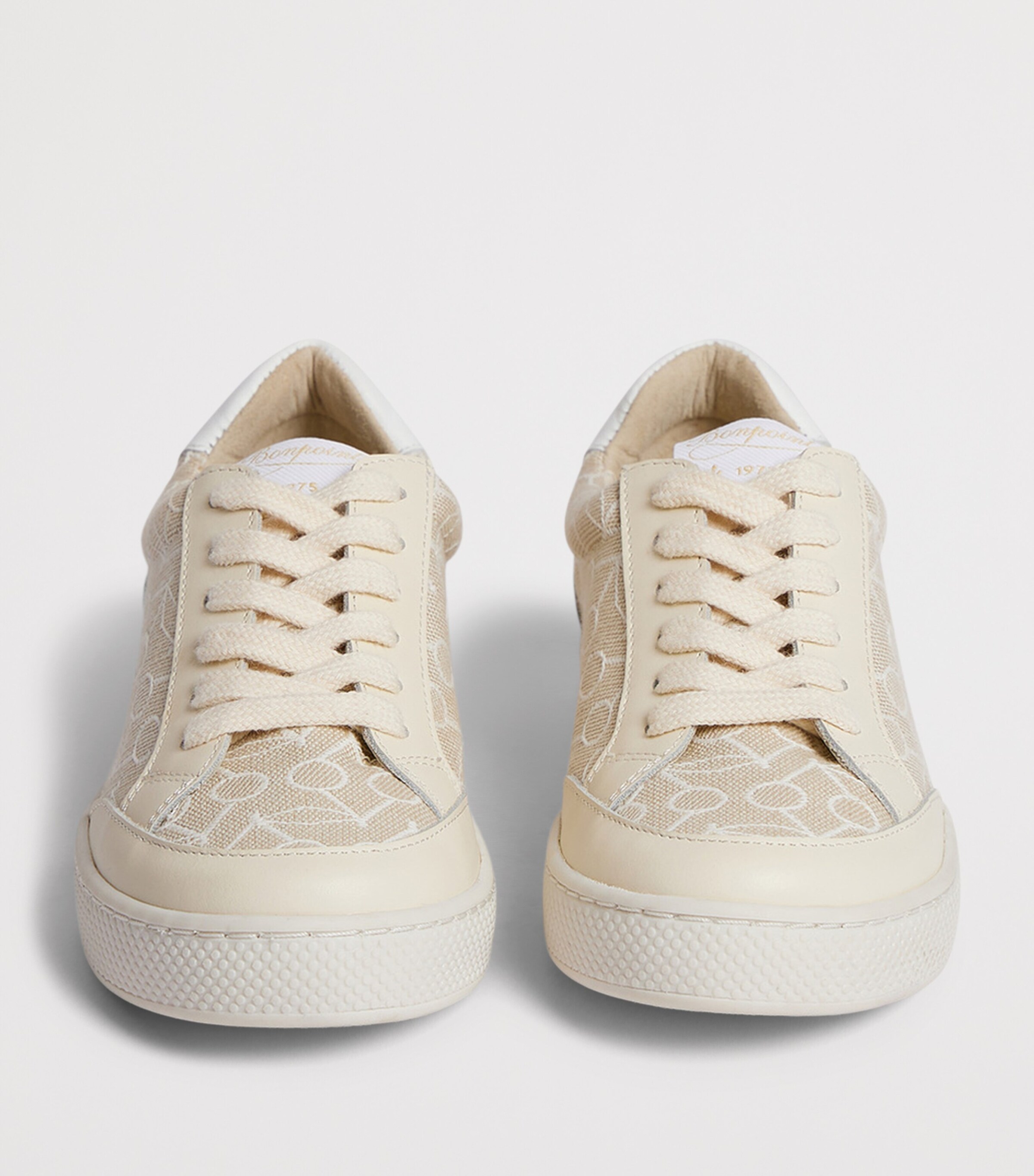 Bonpoint Cotton-Leather Cameron Sneakers Beige Image 2