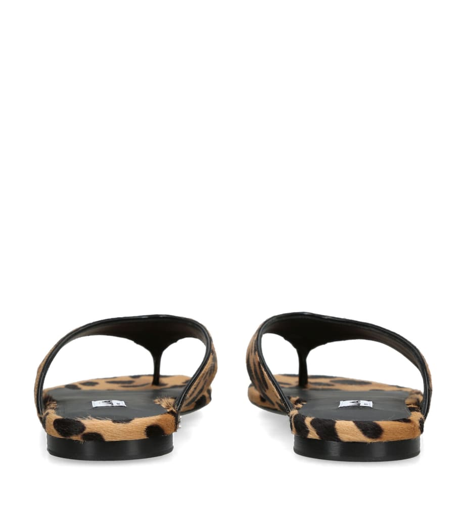 Pony Hair Leopard-Print Sandals DK.BRN COM Image 2
