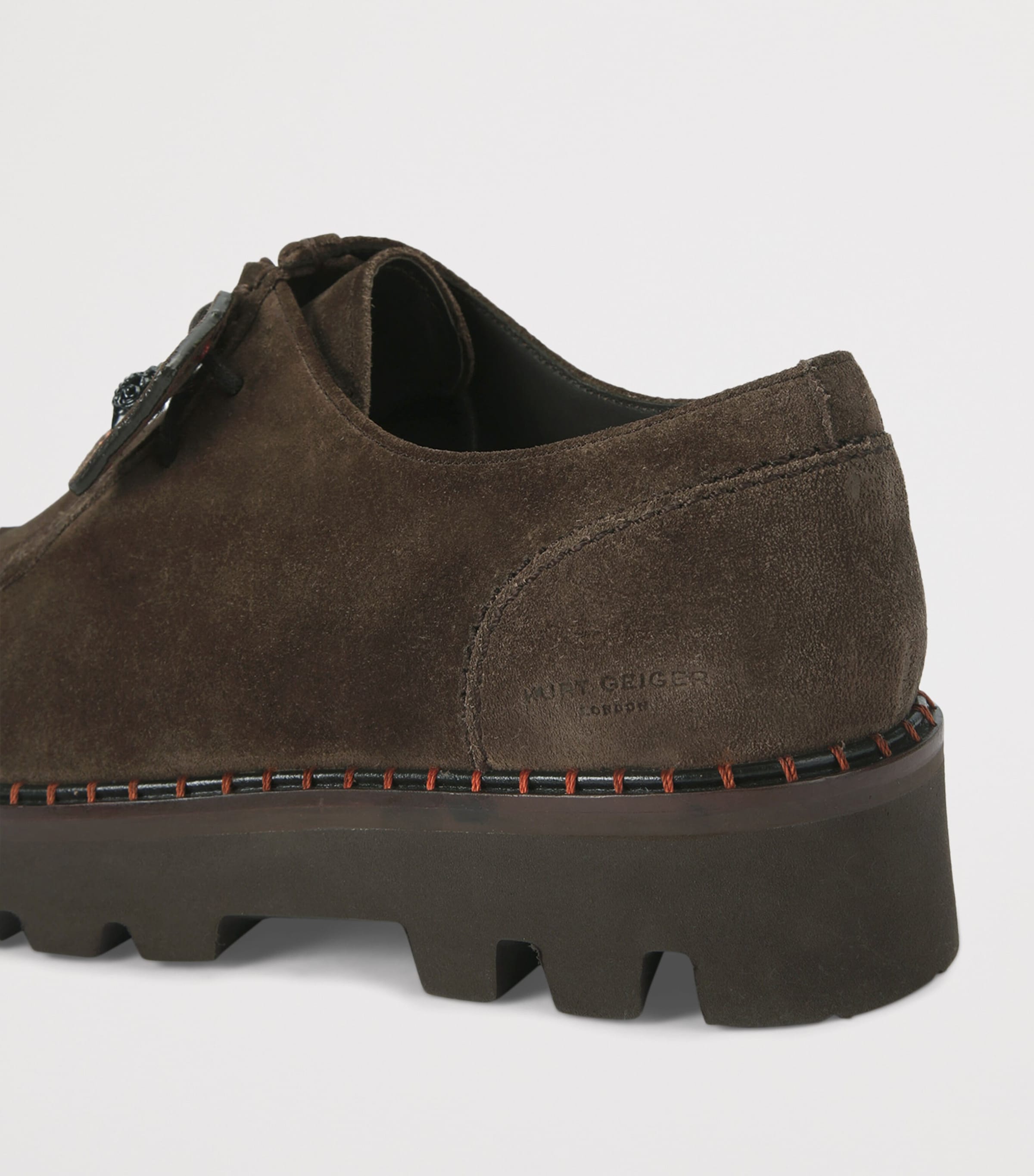 Suede Brompton Derby Shoes BROWN Image 2