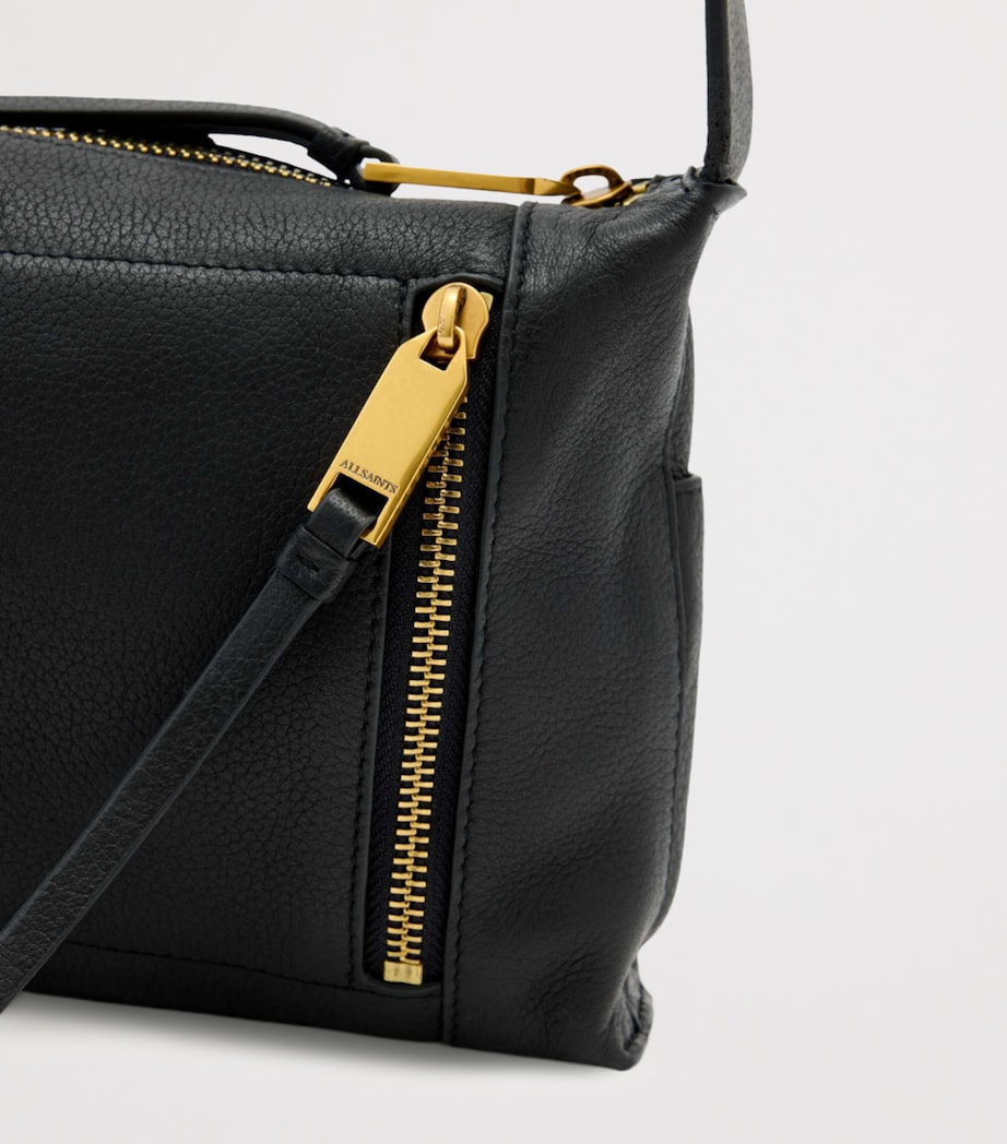 AllSaints Small Leather Alba Cross-Body Bag Black Image 5