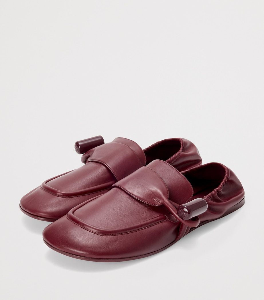 Leather Toggle Loafers BURNT RED Image 2