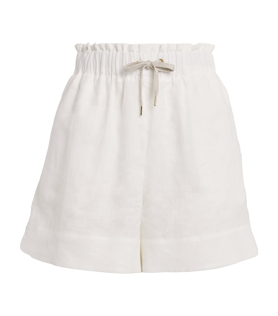Linen Drawstring Shorts BIANCO Image 1