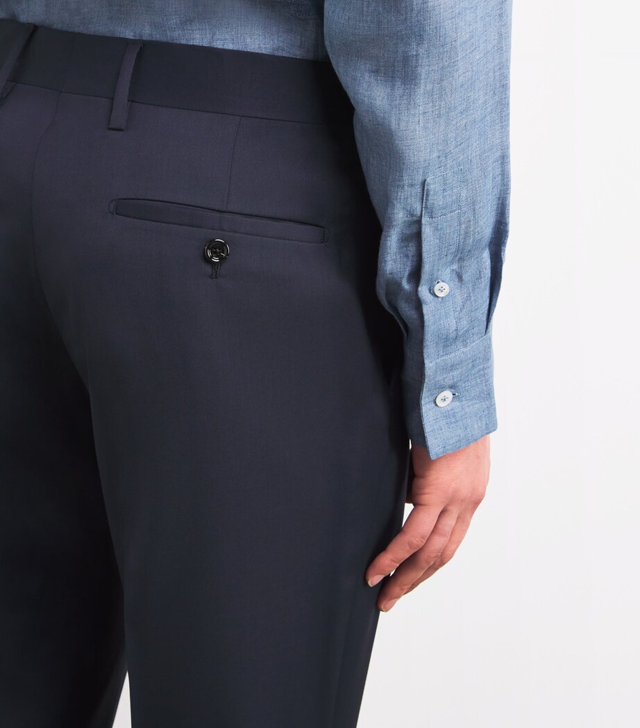 Lardini Mens Cotton Tailored Drop Trousers Image 6