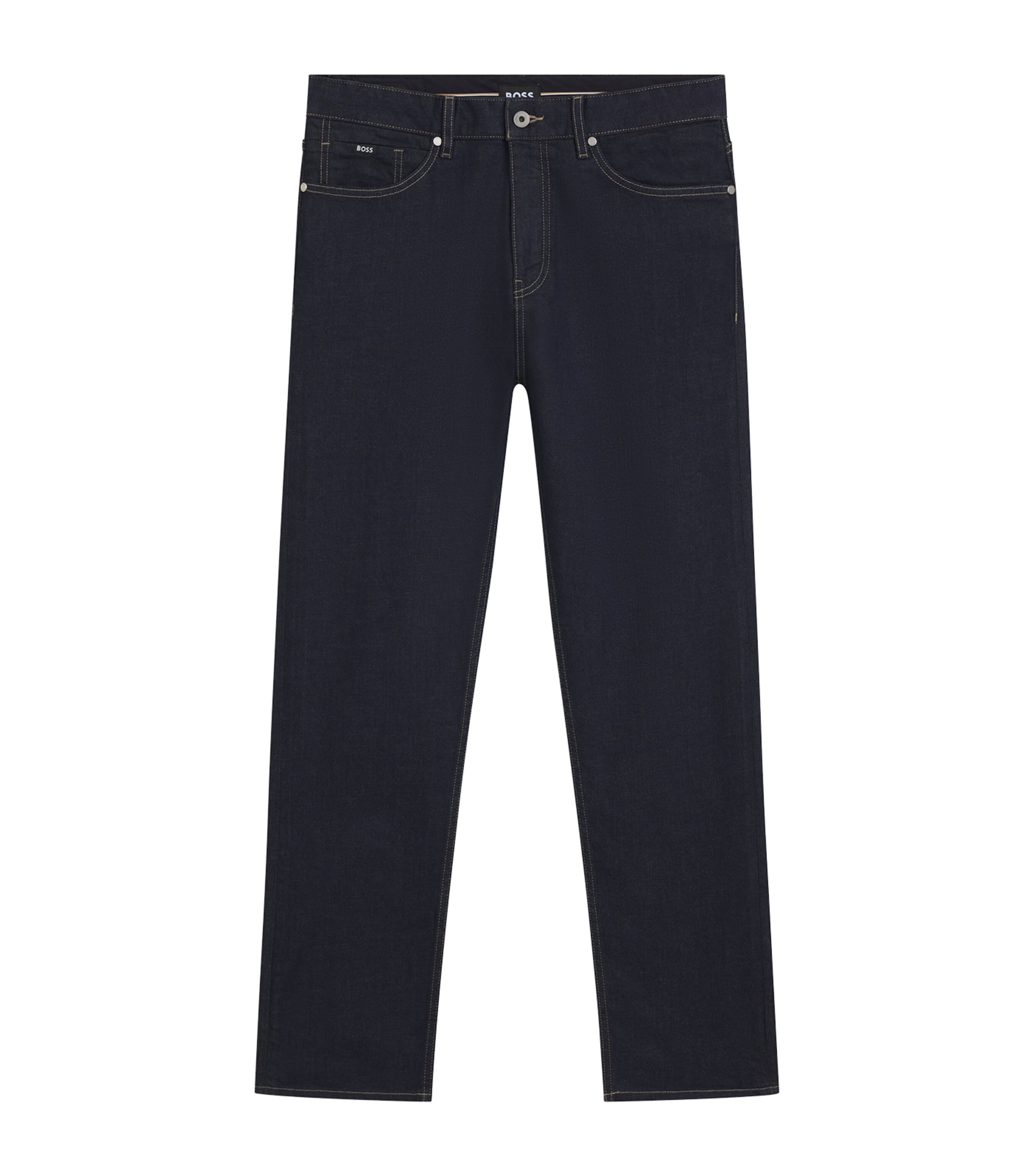 BOSS Mens Stretch-Denim Straight Jeans Image 1