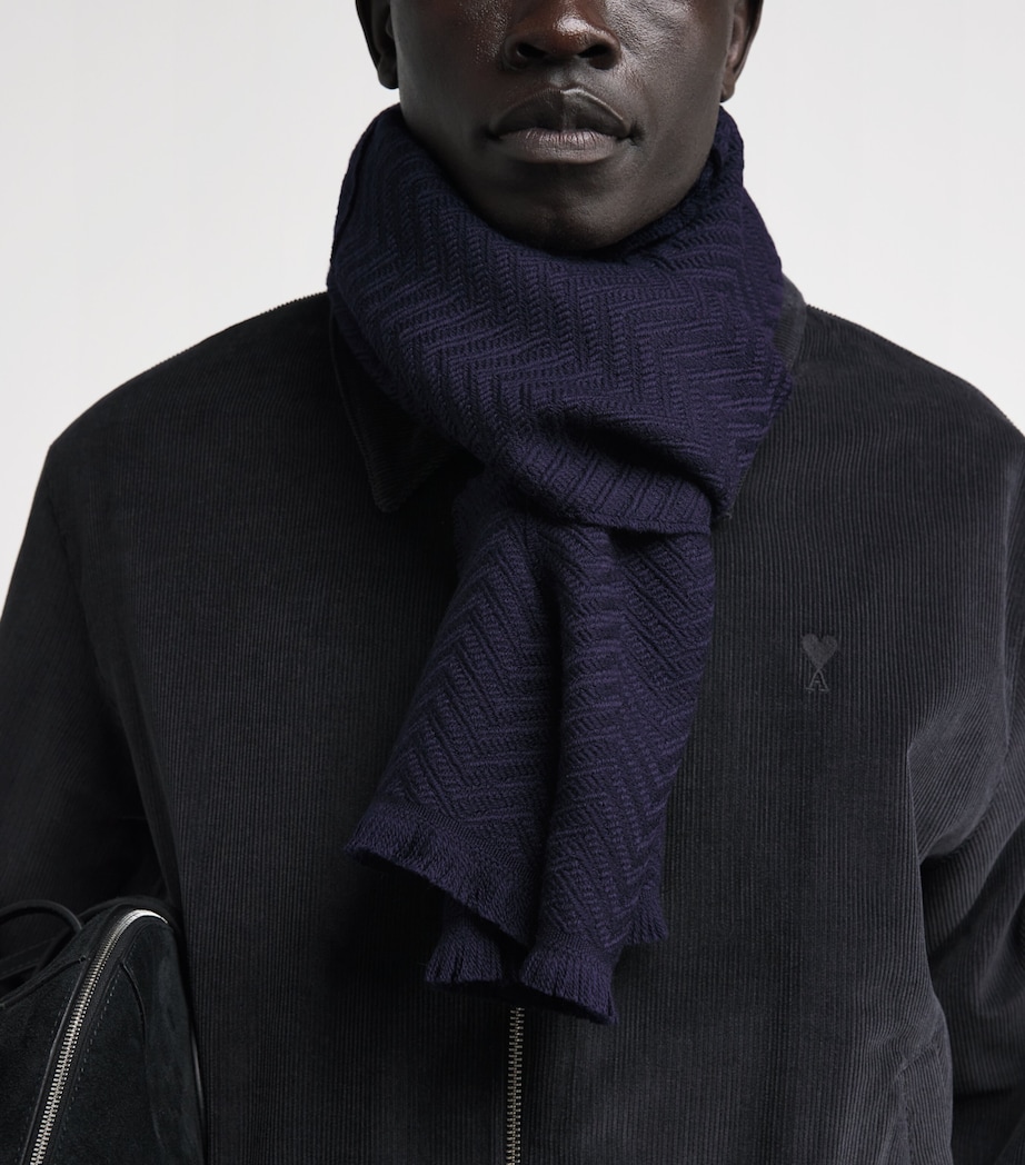 Wool Jacquard Chevron Scarf UB109 Image 3