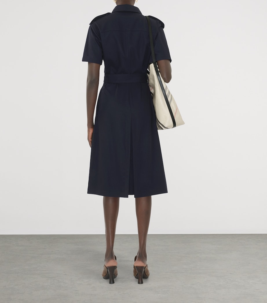 Wool Mini Shirt Dress NAVY Image 3
