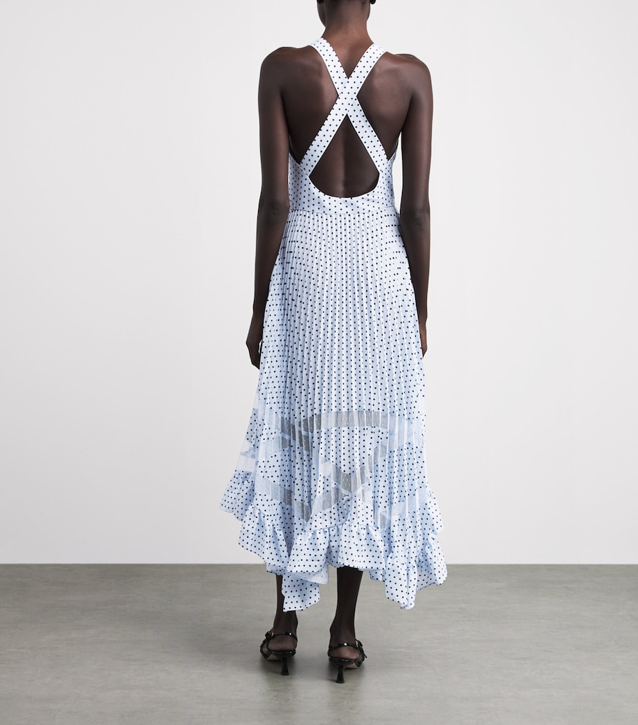 Claudie Pierlot Womens Pleated Polka Dot Midi Dress Light Print Image 4