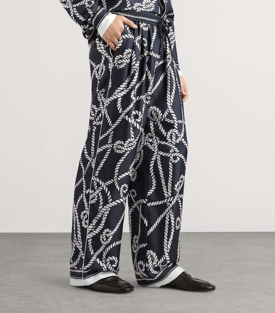 Dolce&Gabbana Mens Silk Marina Trousers Corde F.blu Na Image 4