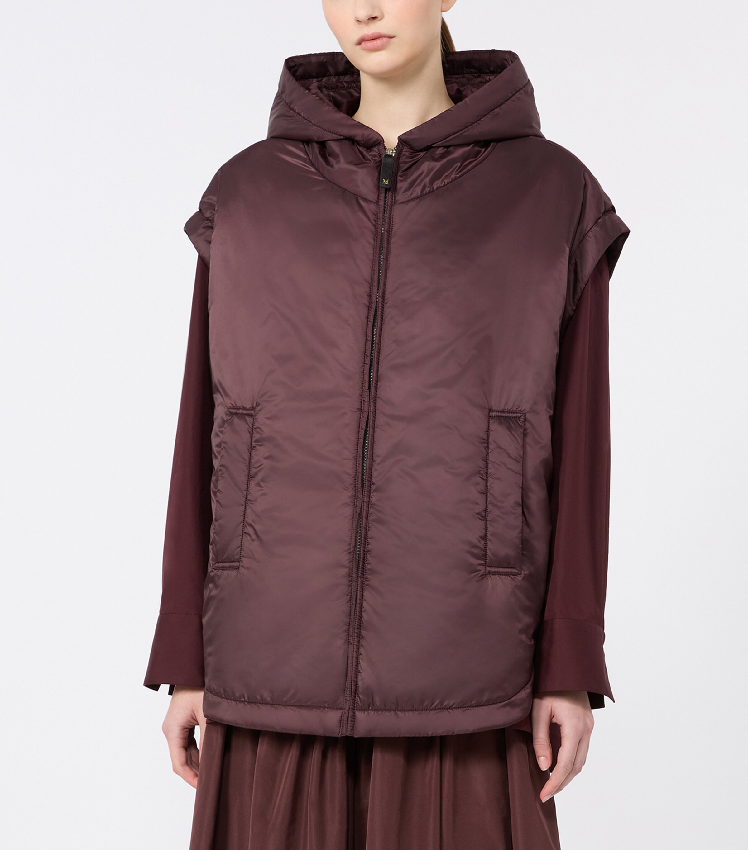 Max Mara Womens The Cube Sleeveless Jacket Bordeaux Image 3