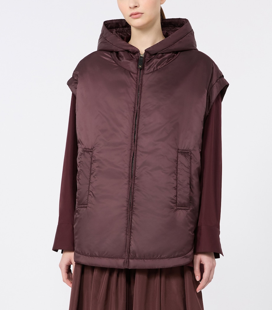 Max Mara Womens The Cube Sleeveless Jacket Bordeaux Image 3