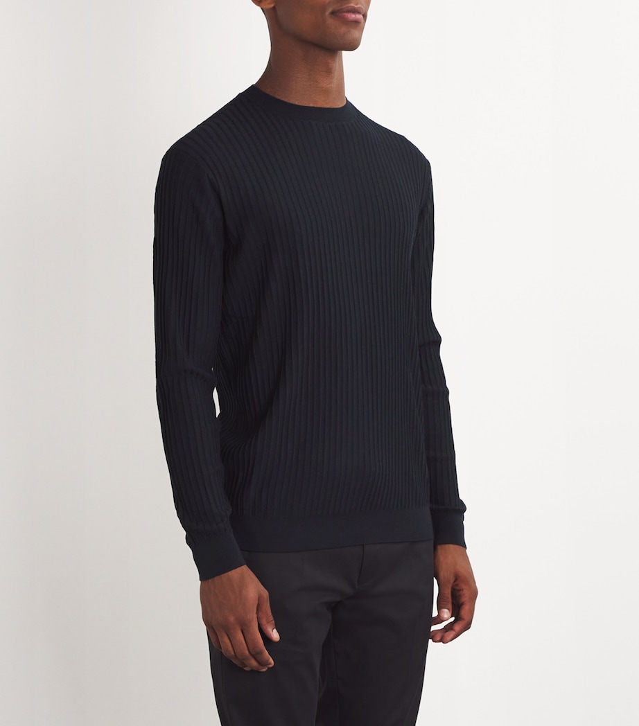 Virgin Wool-Blend Ribbed Sweater UB118 Image 3