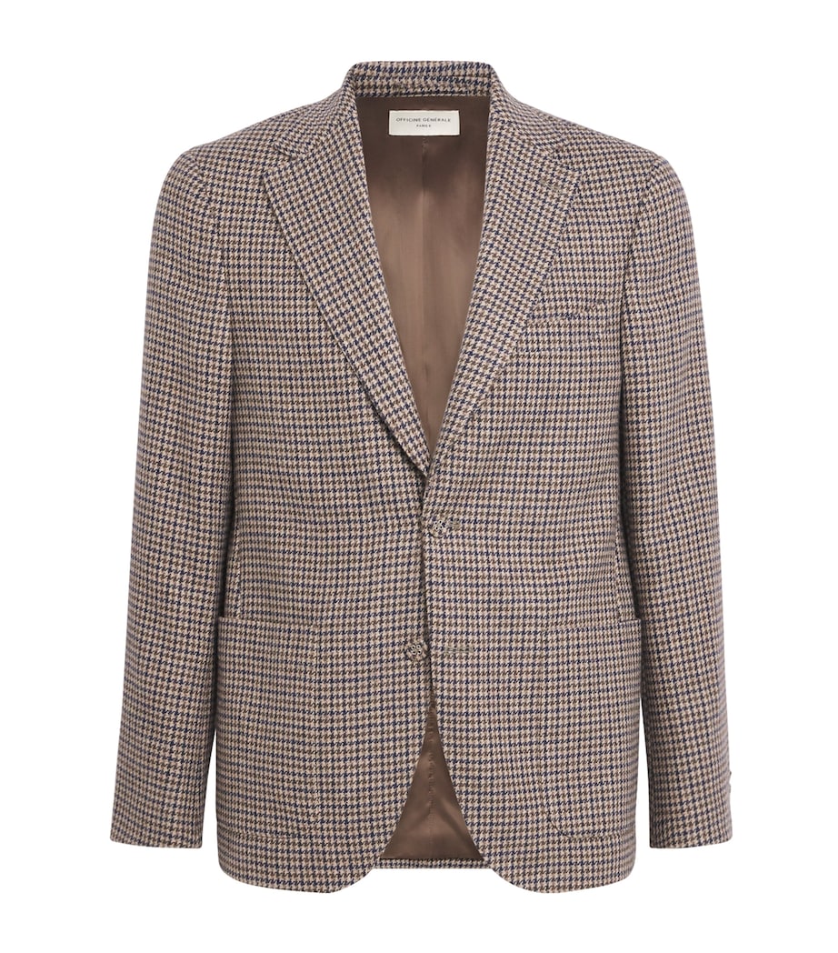 Wool-Blend Houndstooth Blazer ICDCOFF/BEIG/DKNAVY Image 1