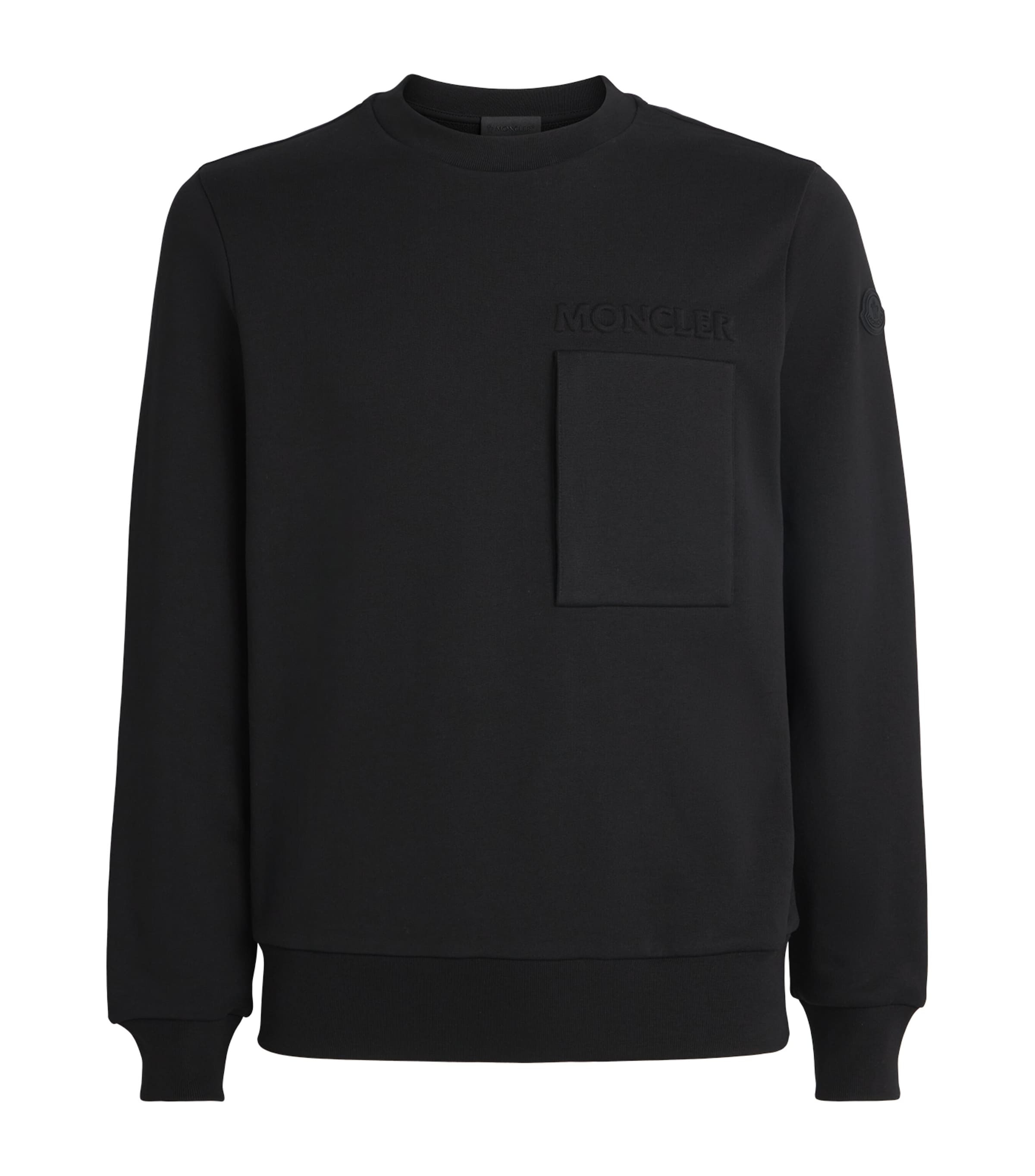 Moncler Mens Cotton Raised-Logo Sweatshirt Image 1