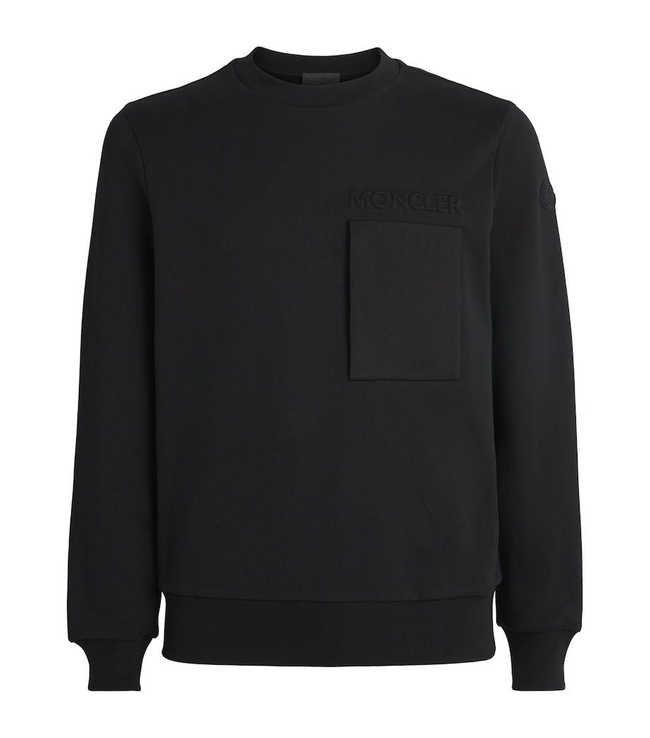 Moncler Mens Cotton Raised-Logo Sweatshirt Image 1