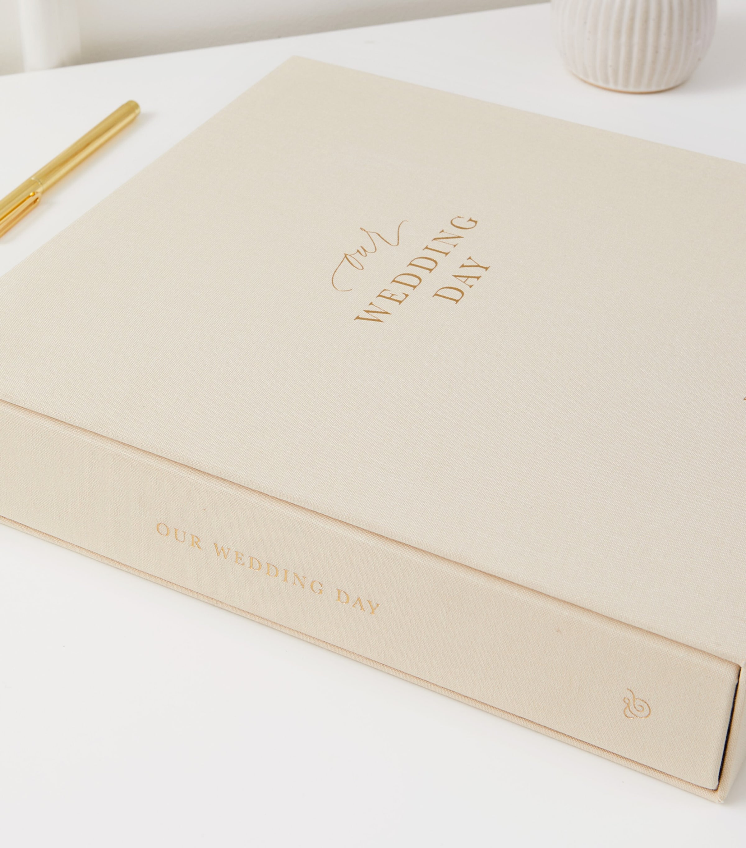 Blush and Gold Our Wedding Day Photo Album Ivory/beige, Gold Image 4