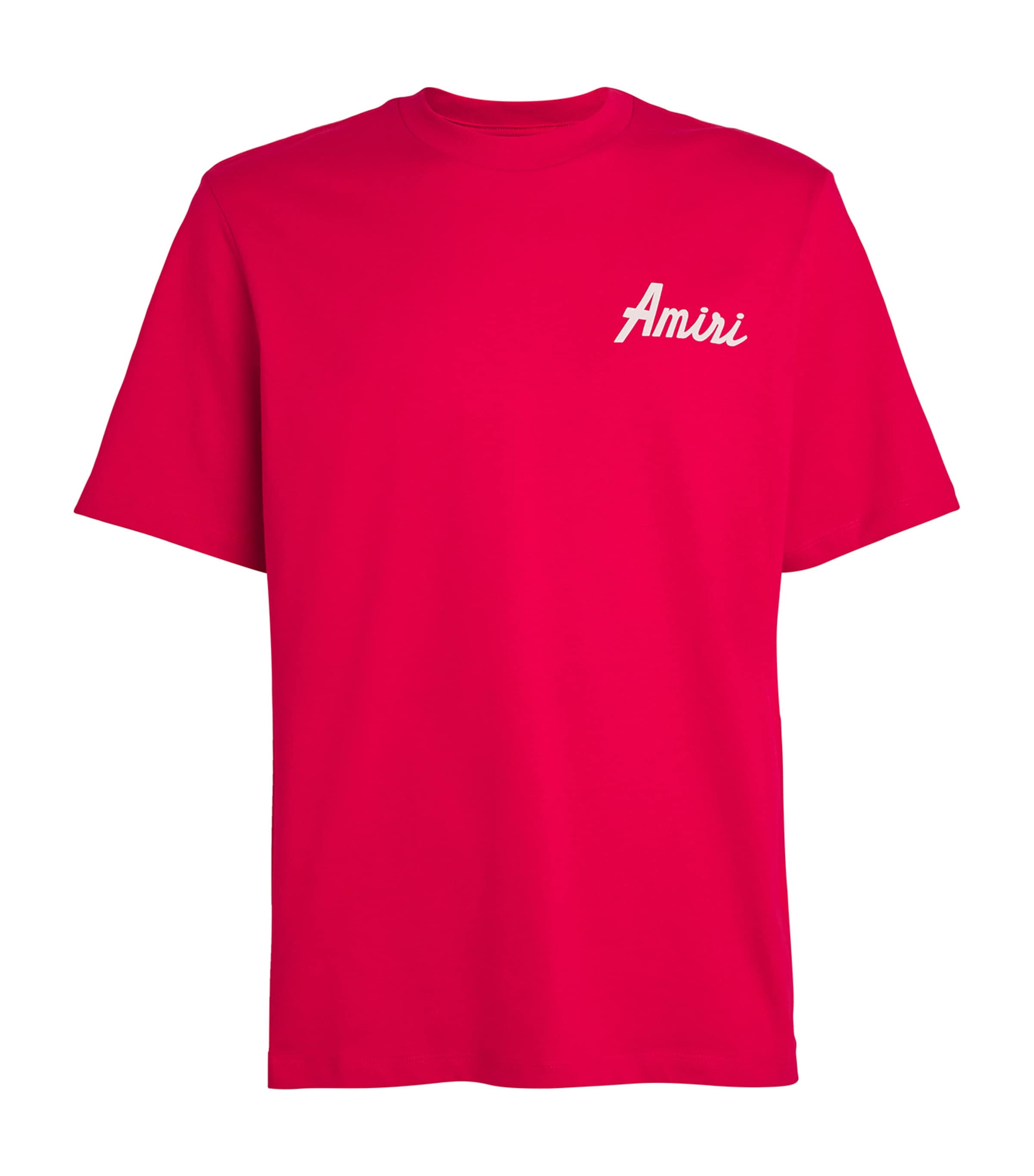 AMIRI Mens Cotton Logo T-Shirt Varsity Red Image 1