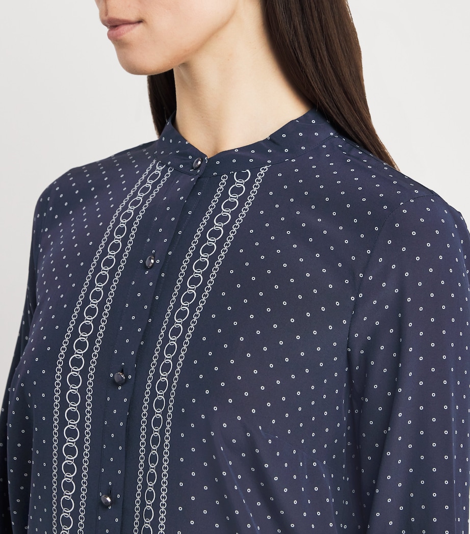 Silk-Blend Lex Blouse B1106 NAVY MULTI Image 6