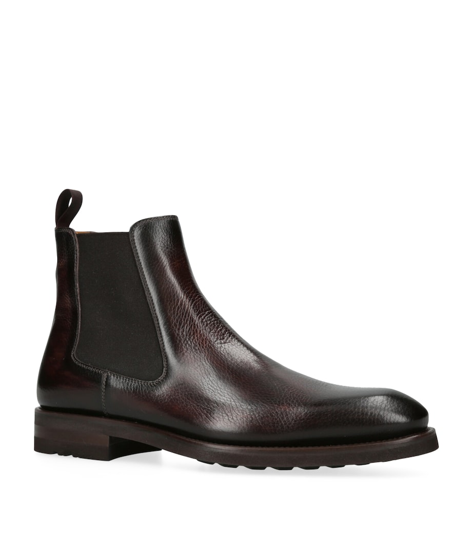 Magnanni Leather Chelsea Boots Dark Brown Image 3