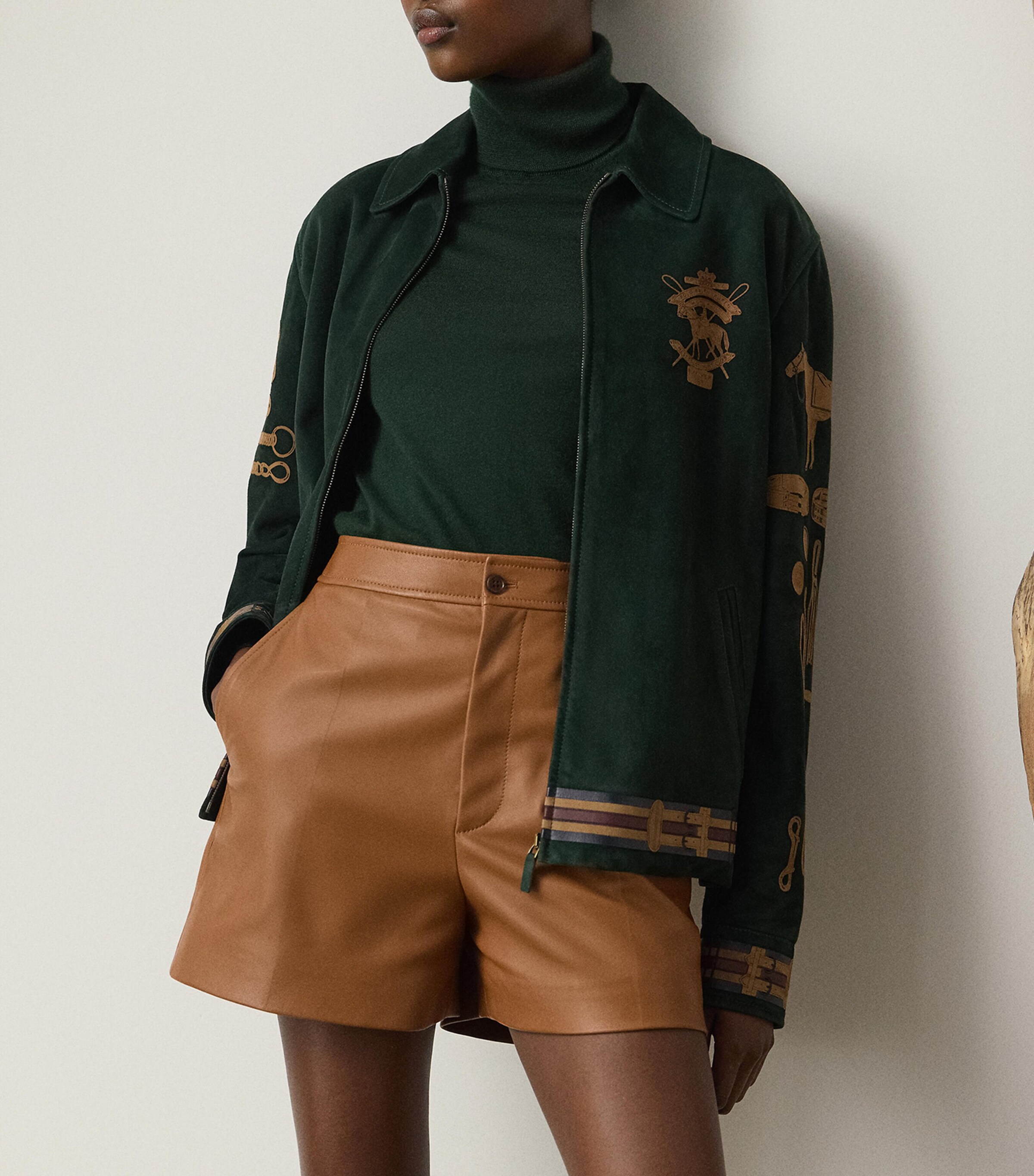 Lamb Suede Work Jacket DARK RACING GREEN Image 6