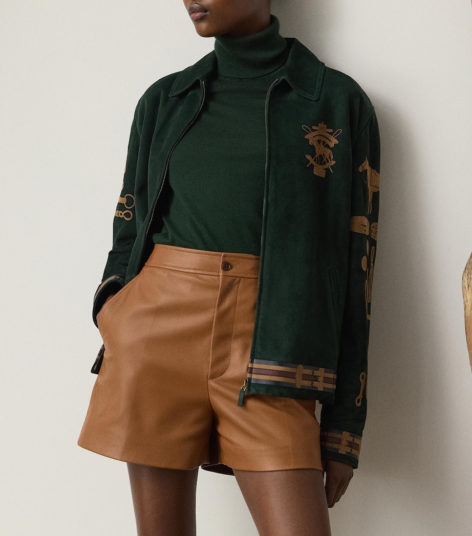 Lamb Suede Work Jacket DARK RACING GREEN Image 6