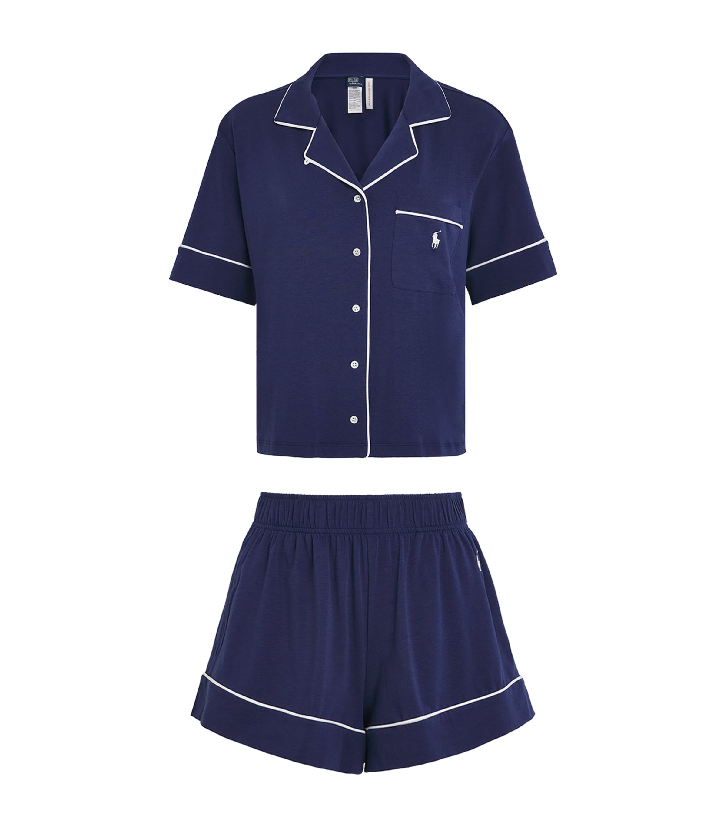 Polo Ralph Lauren Womens Piping Pyjama Set Navy Image 1