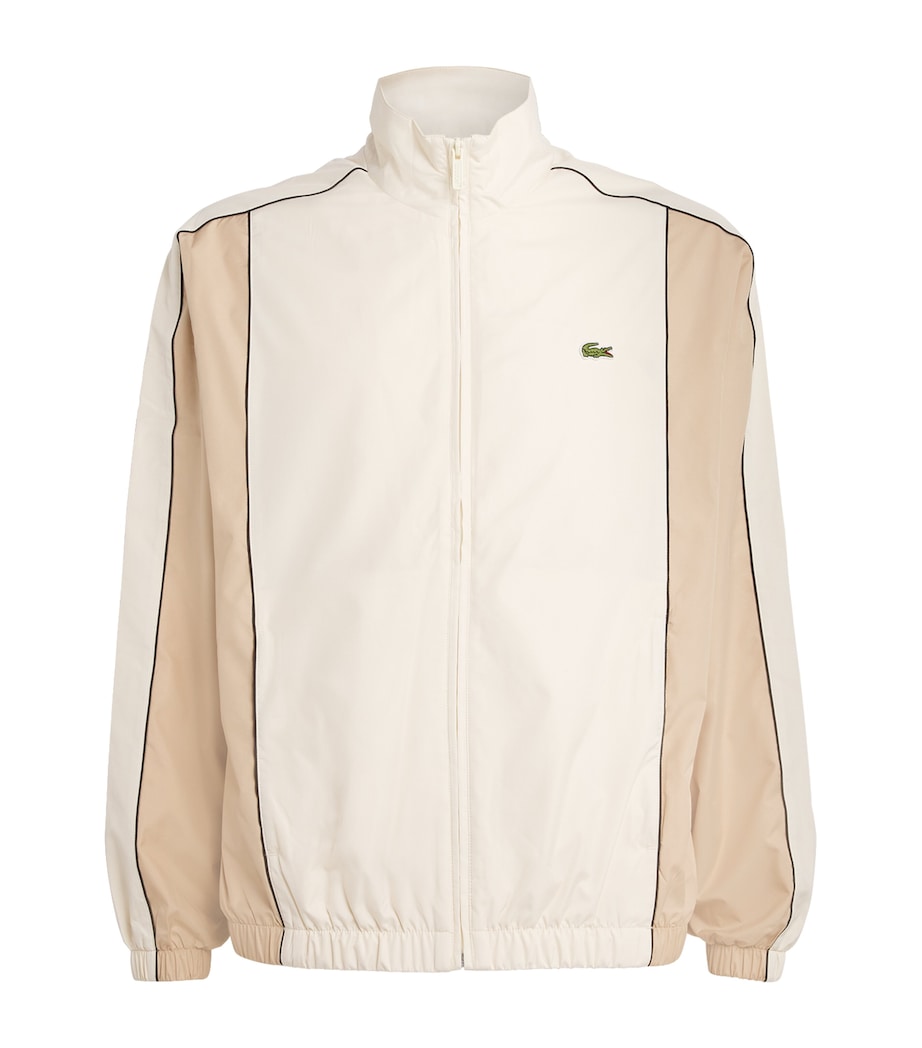 Lacoste Mens Taffeta Water-Repellent Track Jacket Cream Image 1