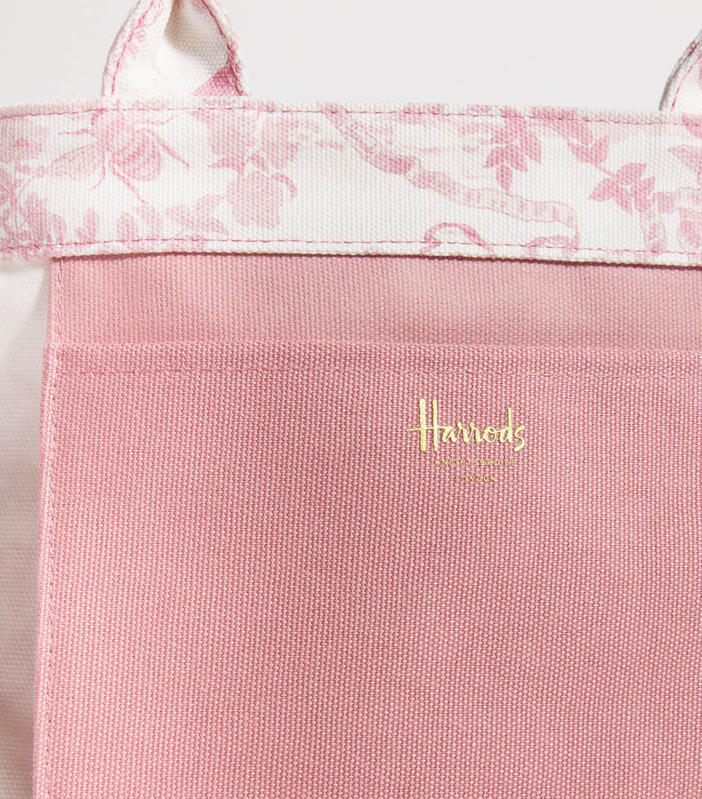 Harrods Small Toile Print Tote Bag Pink Image 4