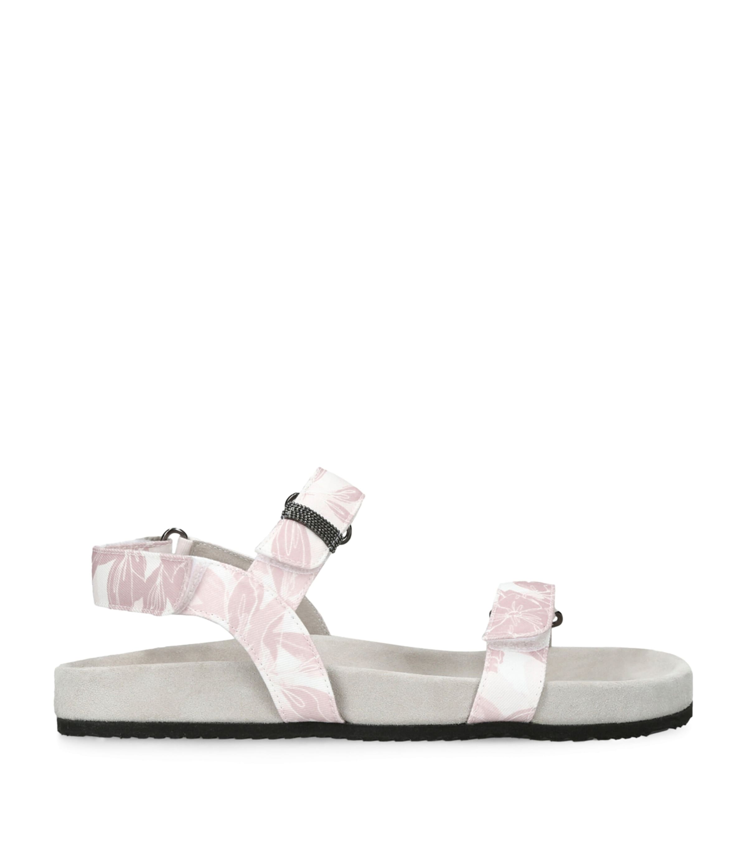 BRUNELLO CUCINELLI COTTON PRINTED SANDALS