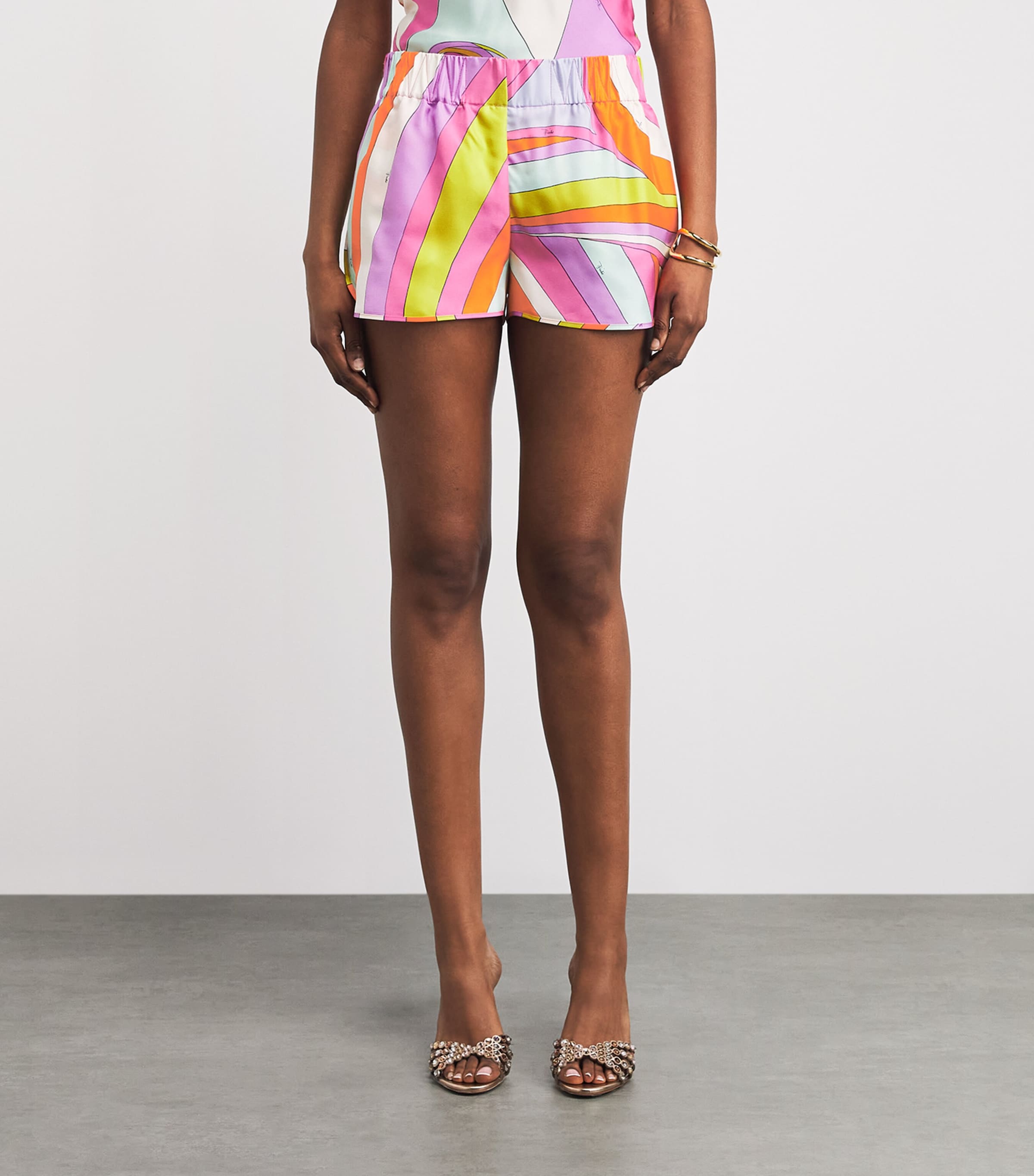 PUCCI Womens Silk Marmo Shorts Image 5