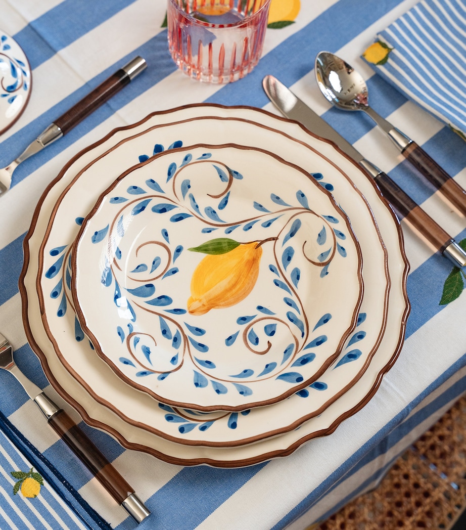 Les-Ottomans Ceramic Positano Lemons Dessert Plate (22cm) Blue Image 2