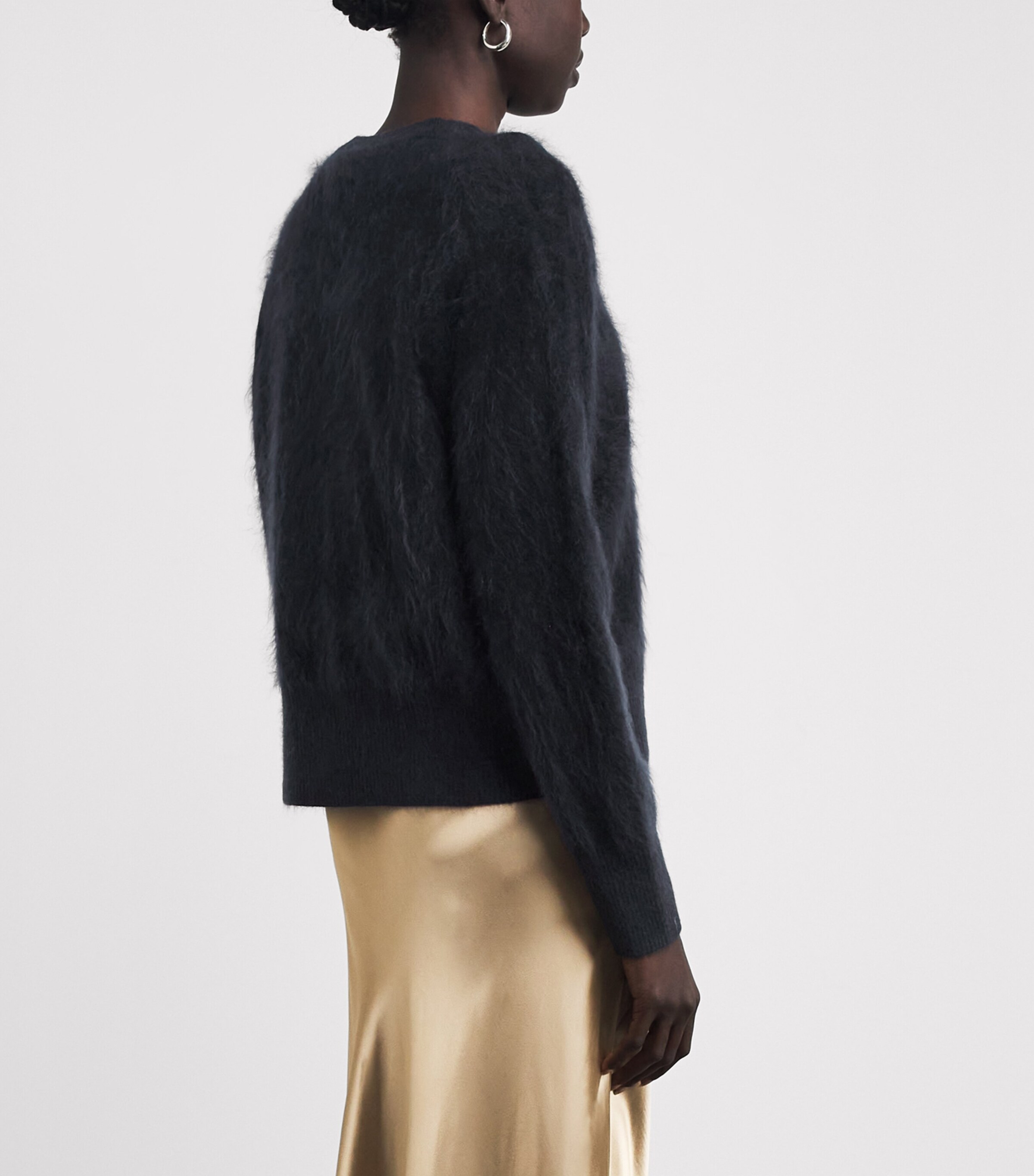 Brushed Cashmere Cardigan INK Image 4