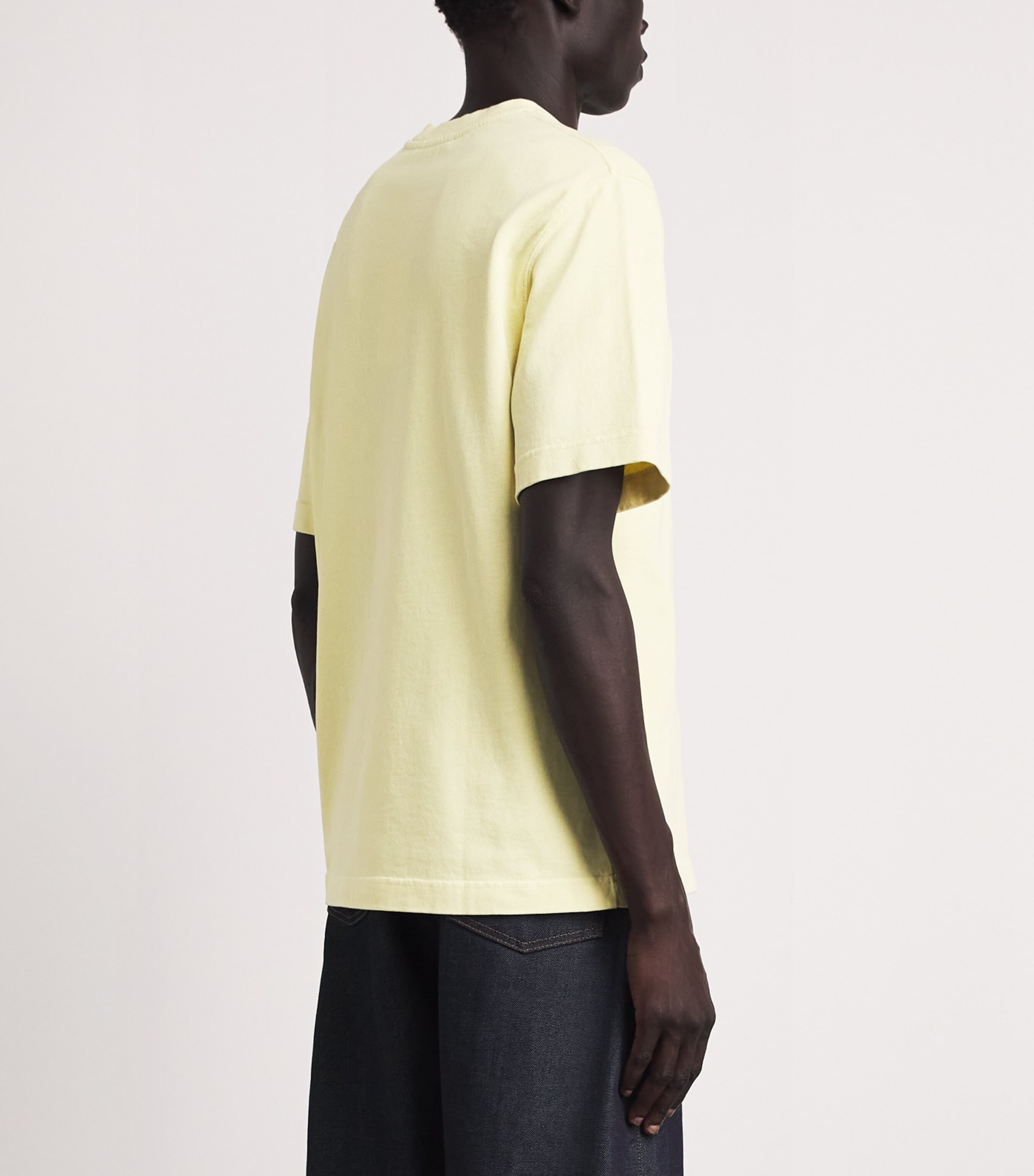 Jacquemus Mens Grosgrain Logo T-shirt Pale Yellow Image 5
