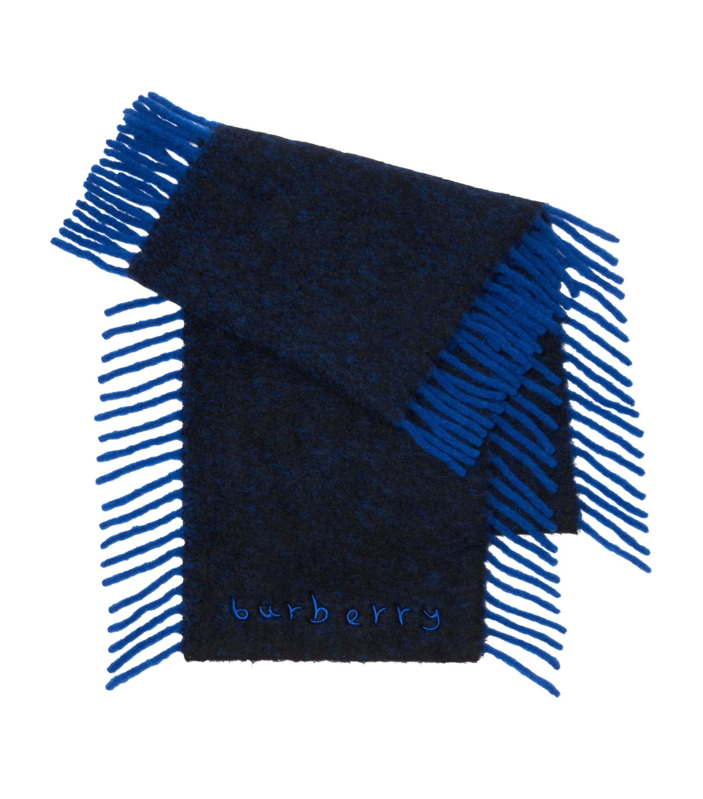 Alpaca Wool-Blend Happy Scarf FIRTH BLUE/BLACK Image 1
