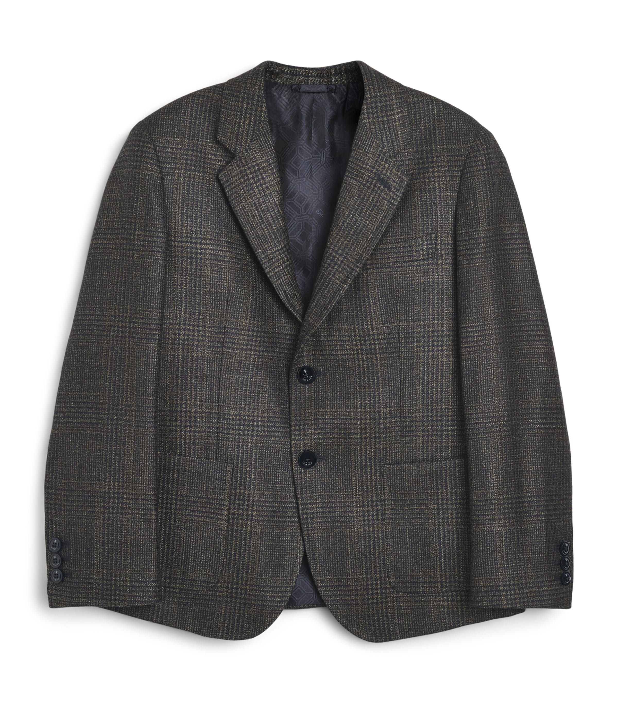 Stefano Ricci Kids Wool-Silk-Cashmere Check Blazer (8-16 Years) Greenc. Image 1
