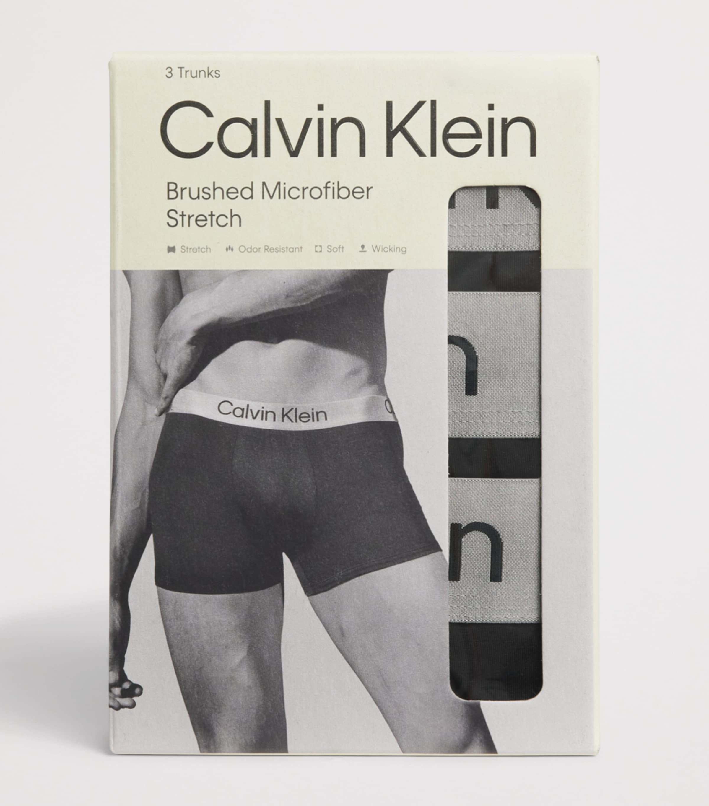 Calvin Klein Mens Microfiber-Stretch Boxer Briefs (Pack of 3) Black/black/bla Image 4