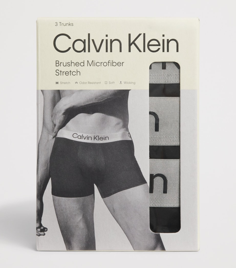Calvin Klein Mens Microfiber-Stretch Boxer Briefs (Pack of 3) Black/black/bla Image 4