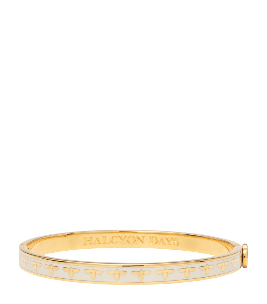 Halcyon Days Gold-Plated Bee Bangle Cream/gold Image 1