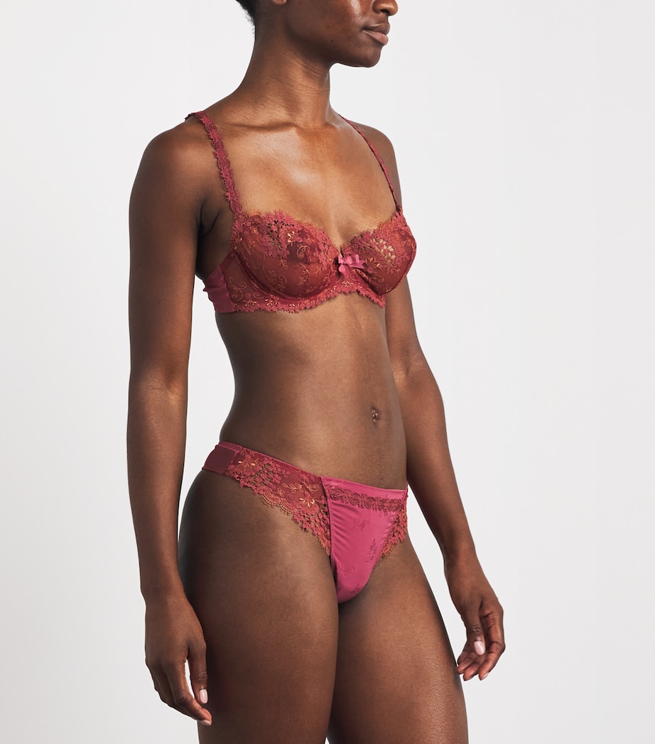 Simone Perele Womens Lace Wish Tanga Santal Pink Image 2
