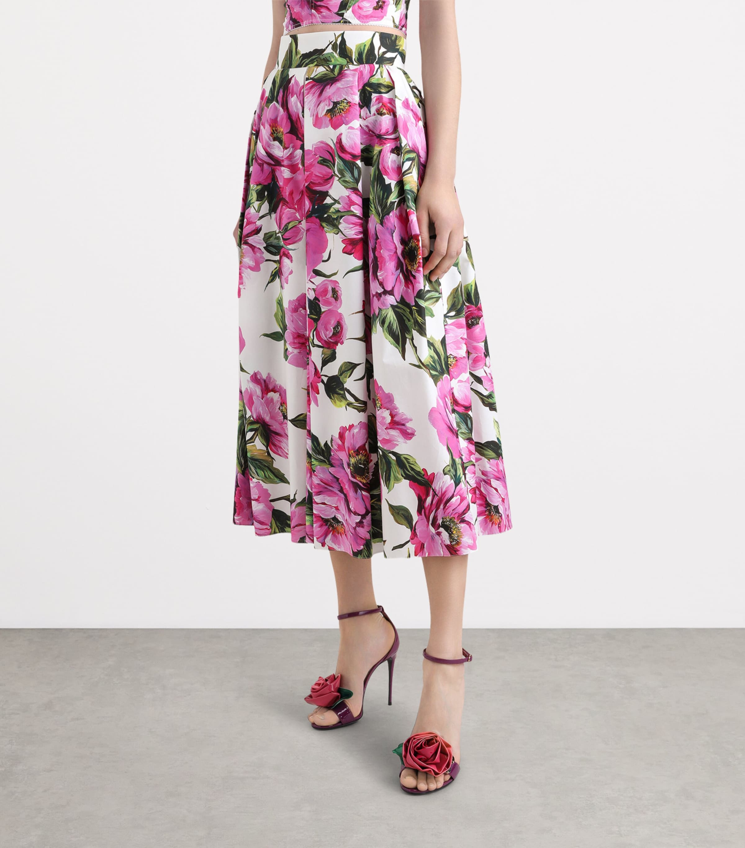 Dolce & Gabbana Floral Voluminous Pleated Skirt | Harrods UK
