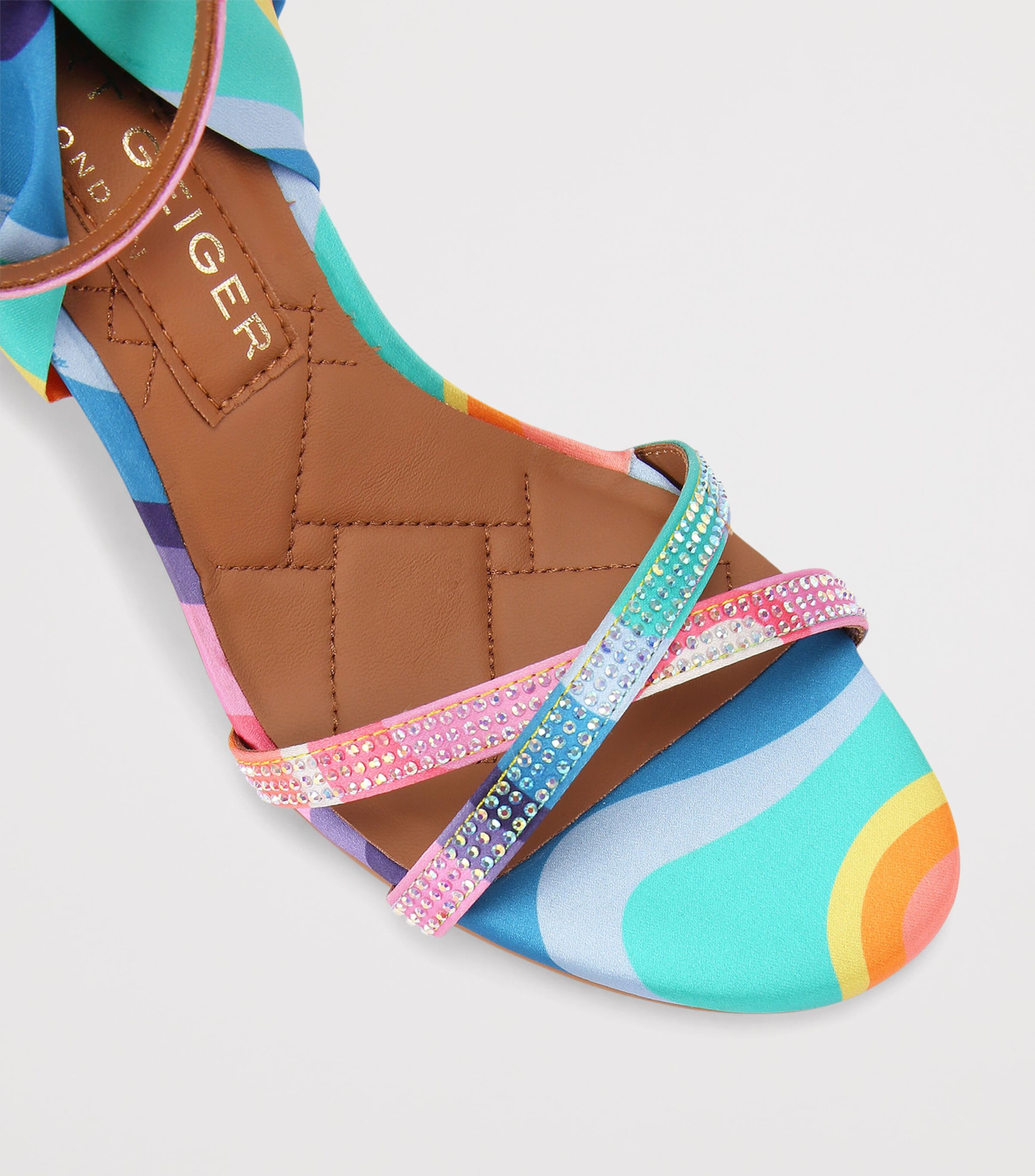 Kurt Geiger London Scarf-Accent Heeled Sandals 85 Mult/other Image 2
