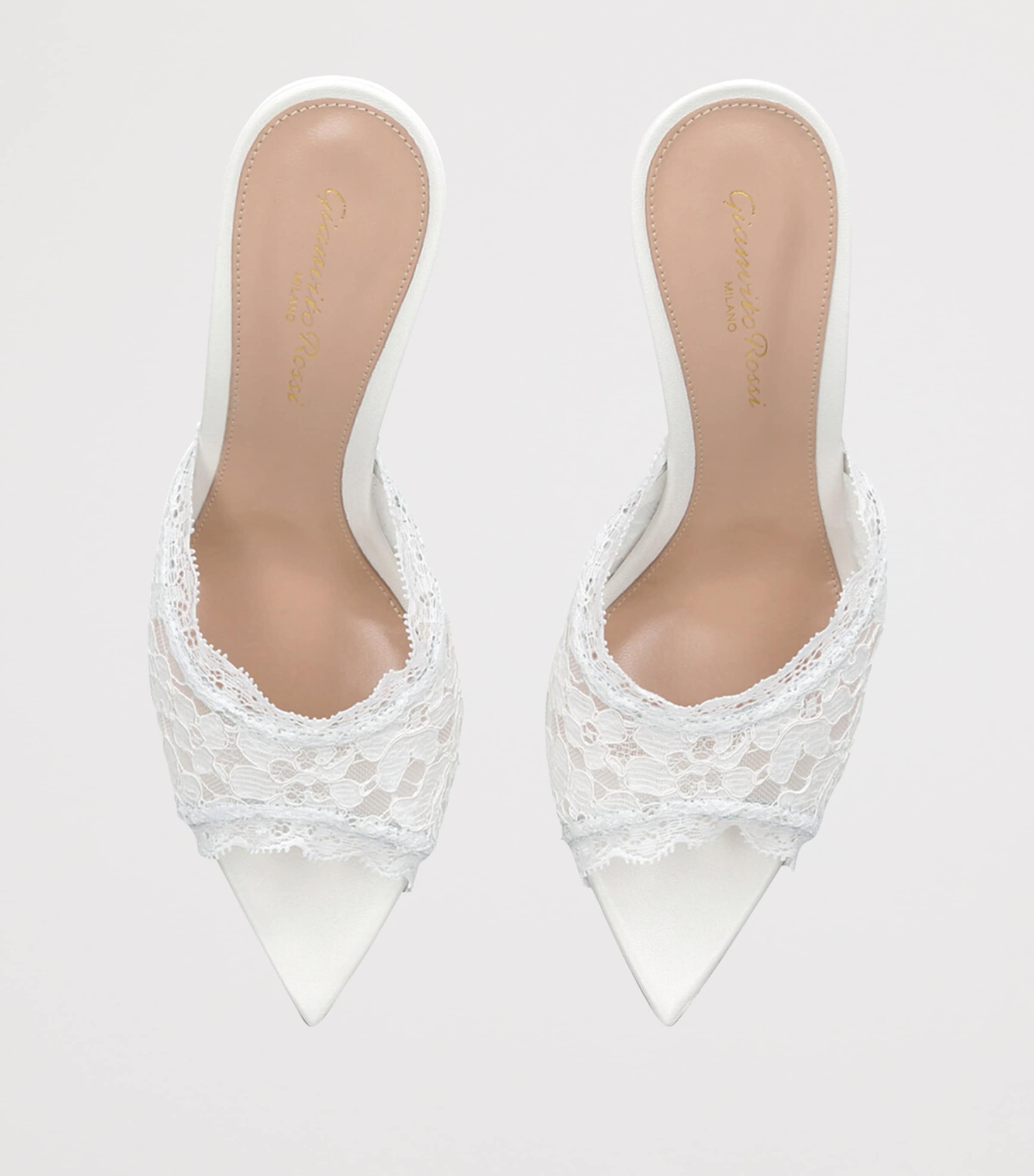 Lace Claudia Mules 85 WHITE Image 4