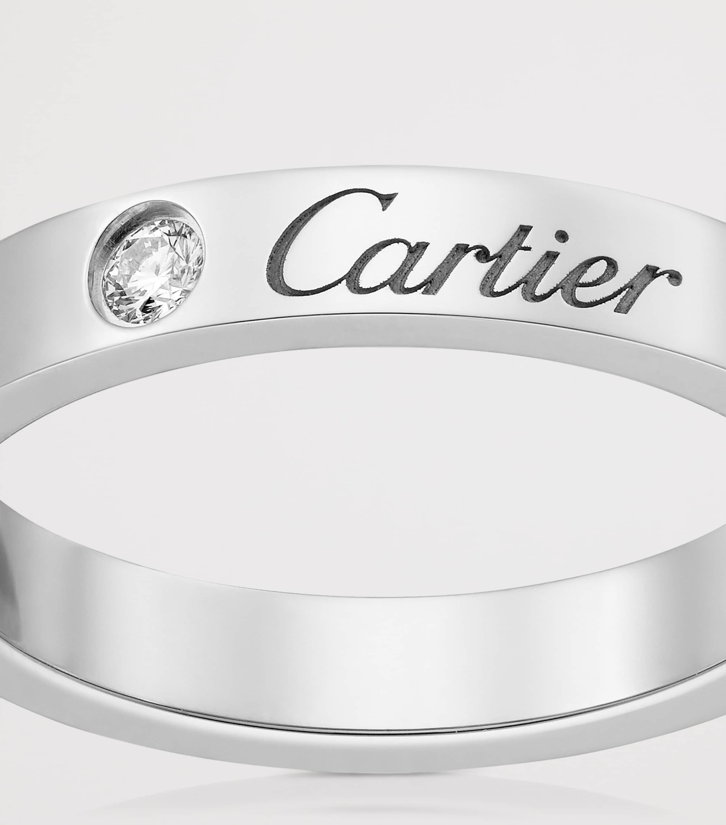 Cartier Platinum and Diamond C de Cartier Wedding Ring Image 5