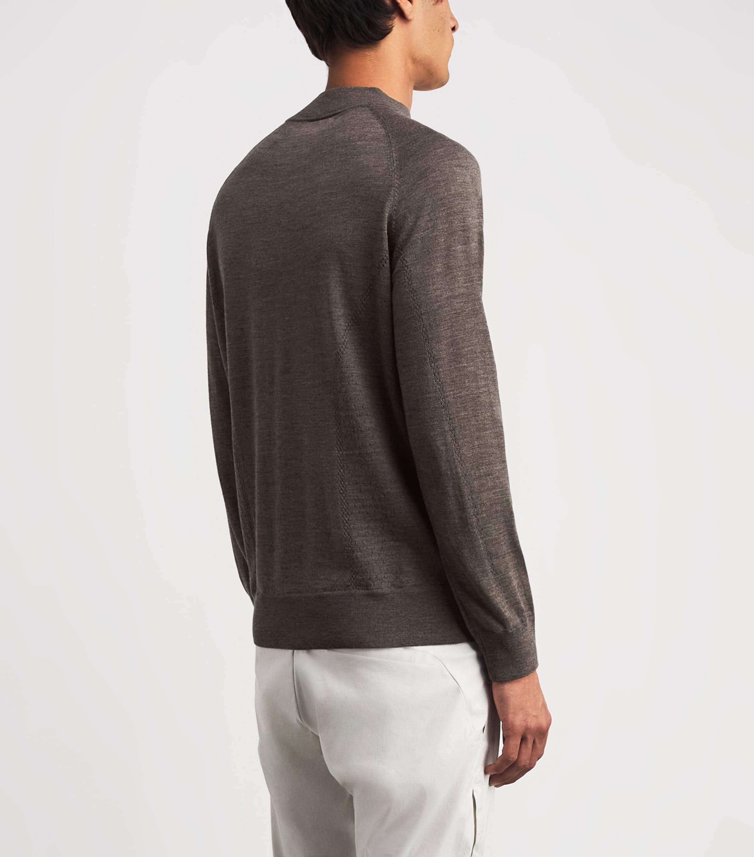 Alba Mens Wool Embroidered Sweater Melange Be Image 5