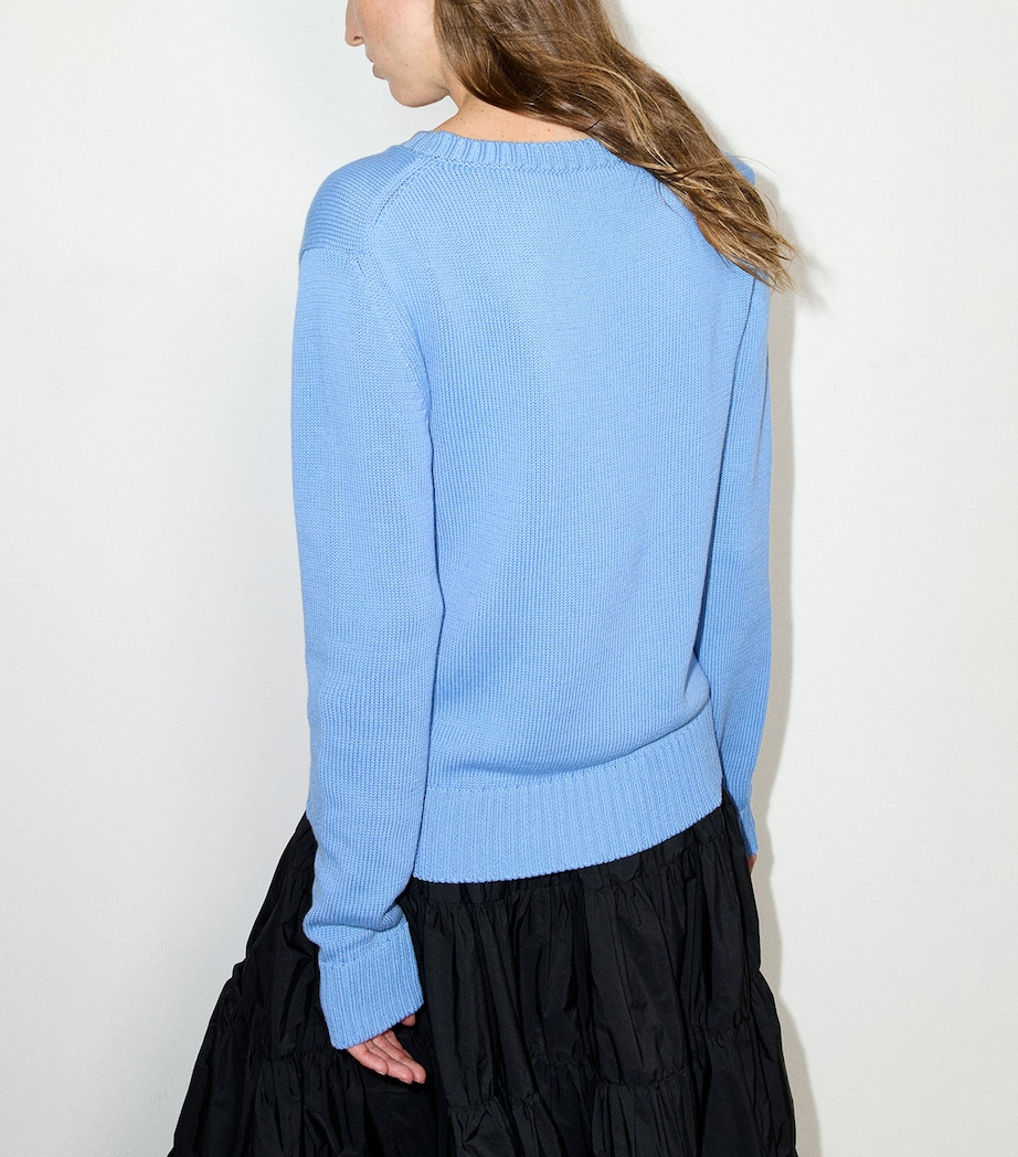 MAX&Co. Womens Cotton Slogan Sweater Sky Blue Image 3