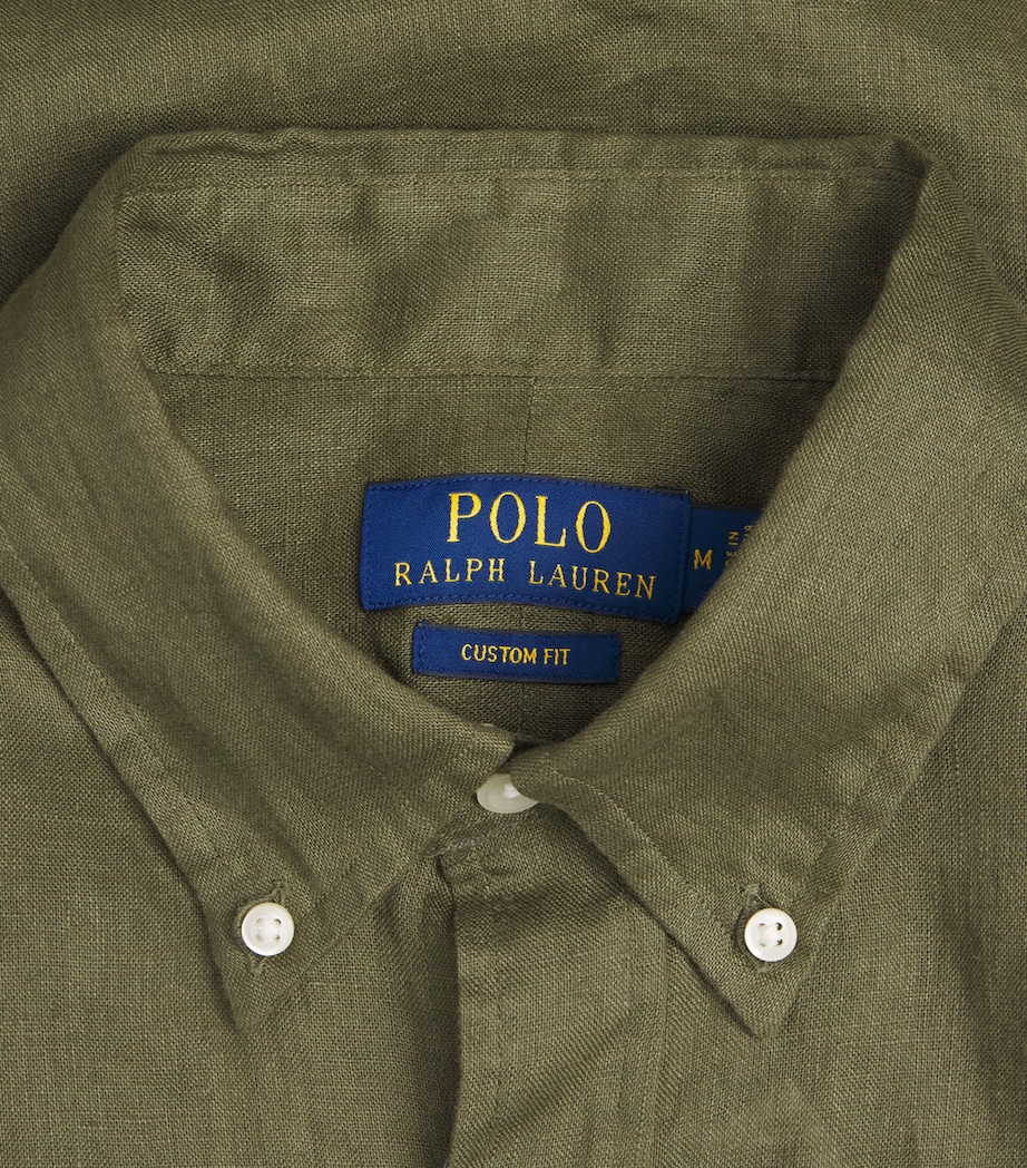 Polo Ralph Lauren Mens Linen Custom-Fit Shirt New Olive Image 6