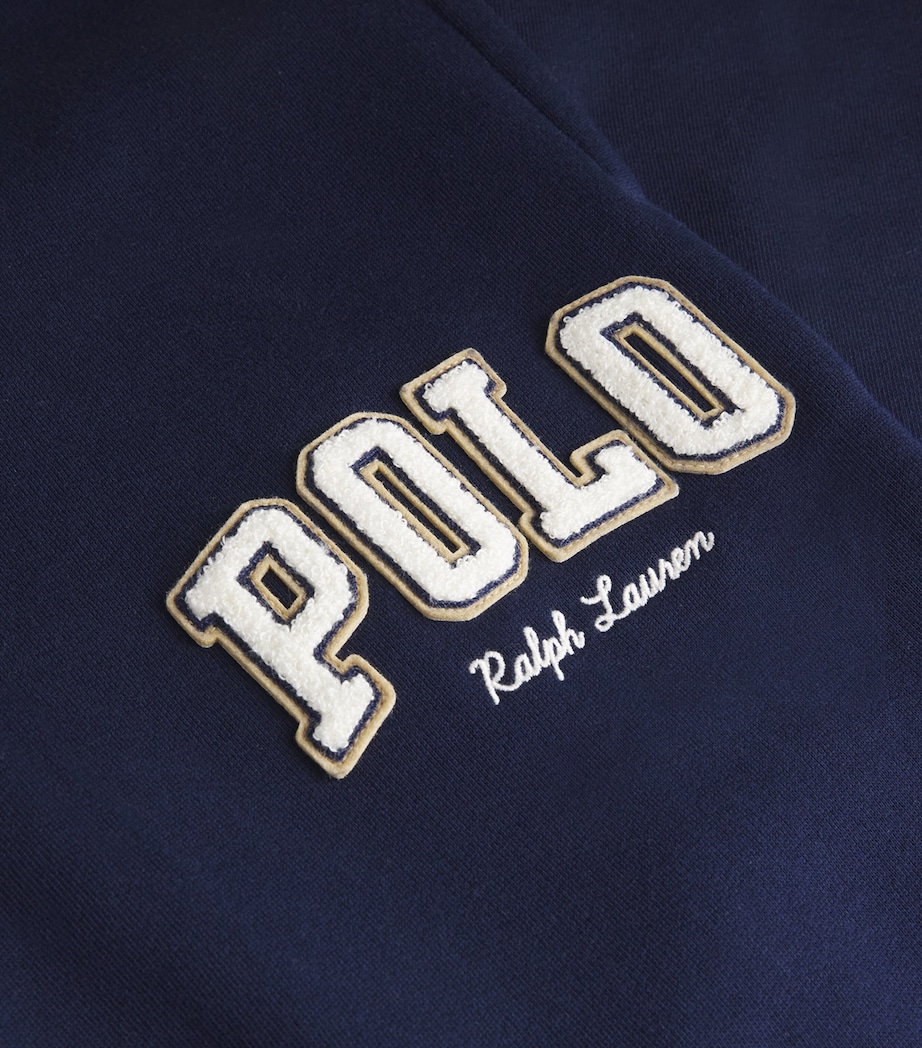 Cotton-Blend Fleece-Logo Sweatpants NAVY Image 5