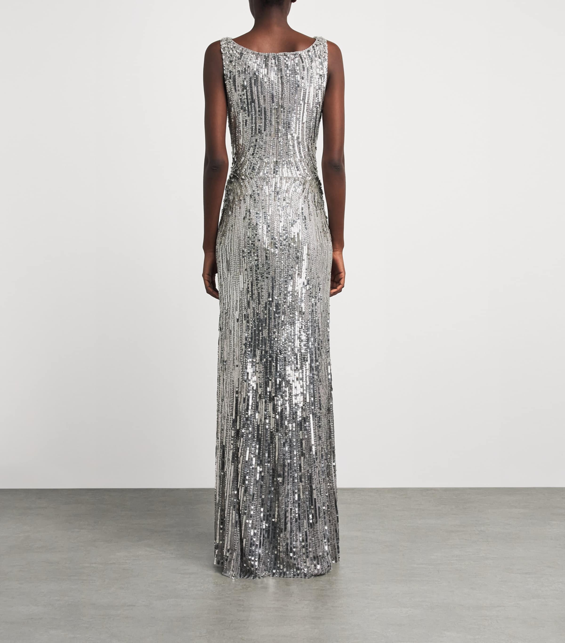 Jenny Packham Womens Embellished Sola Gown Ammonite Image 4