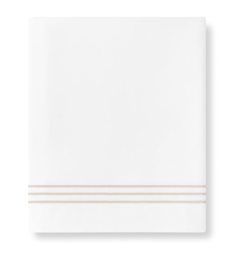 Egyptian Cotton Alvorada Flat Sheet (300cm x 265cm) WHITE/TIRAMISU Image 1