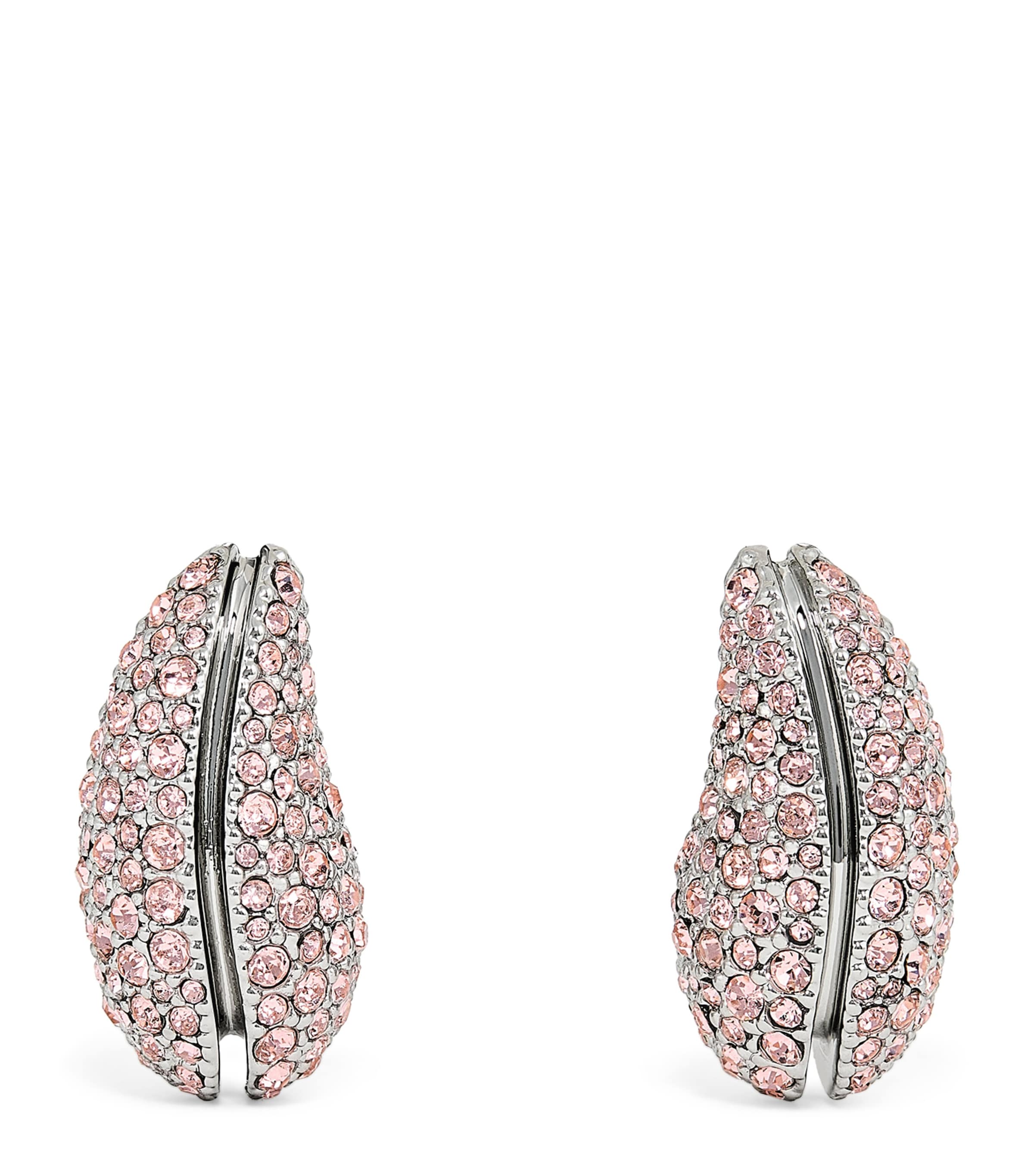 Tory Burch Crystal-embellished Wave Earrings In Gold