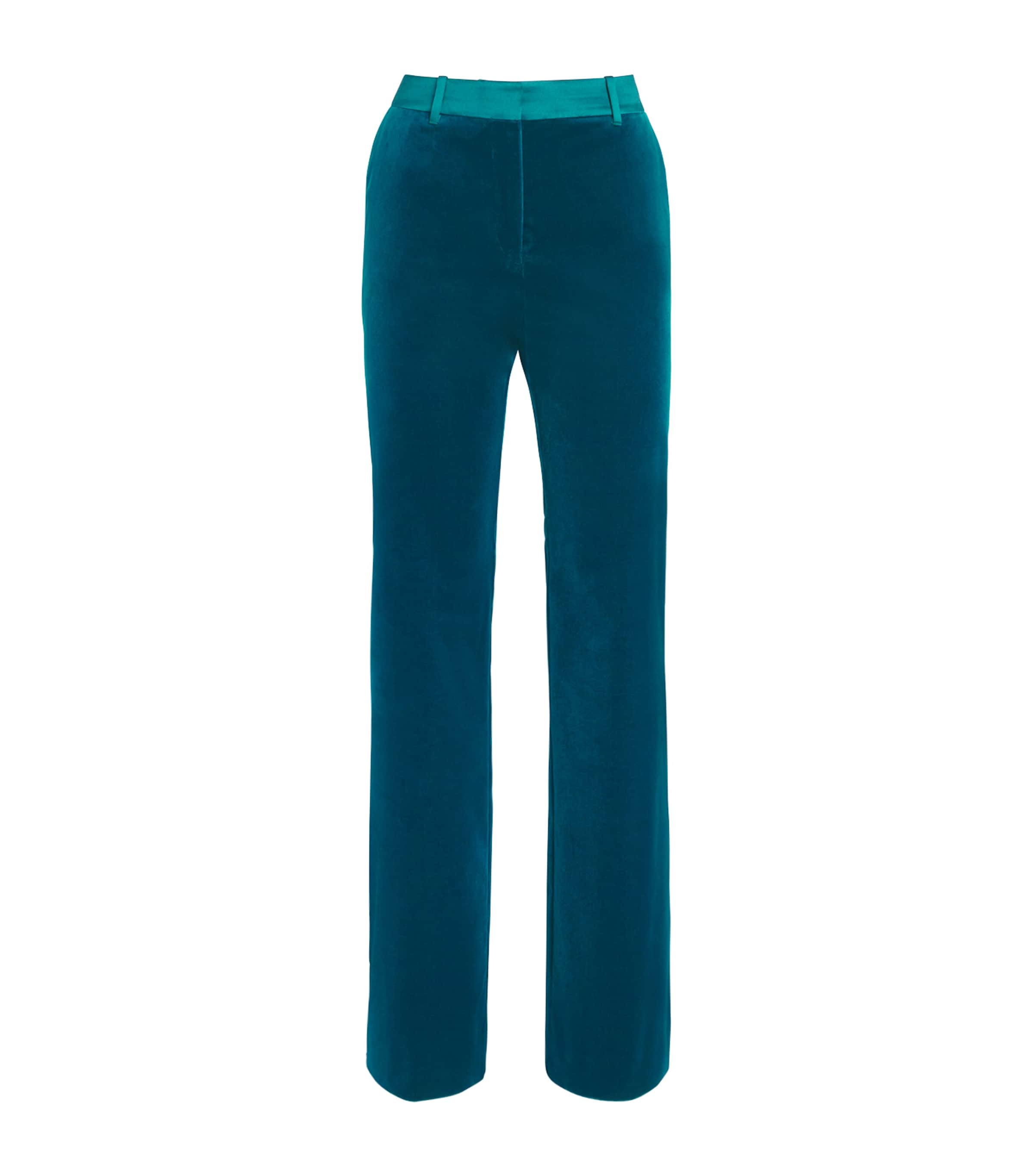 Velvet Straight Tailored Trousers P489 BLUE BIRD Image 1